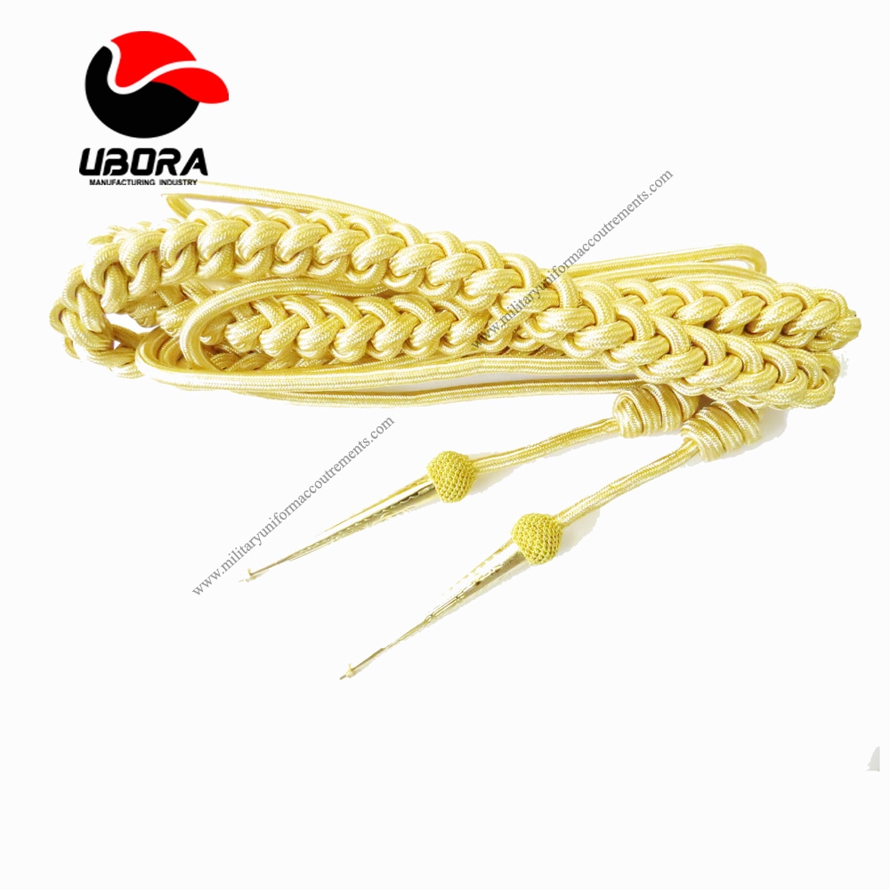 AIGUILLETTE GOLD WITH TAGS AND NETTED TOPS Safety aiguilette Suppliers, military,aiguillette, army 